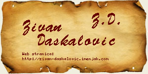 Živan Daskalović vizit kartica
